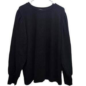 Eloquii Balloon Puff Sleeve Sweater Black Plus Size 18/20 Office Career